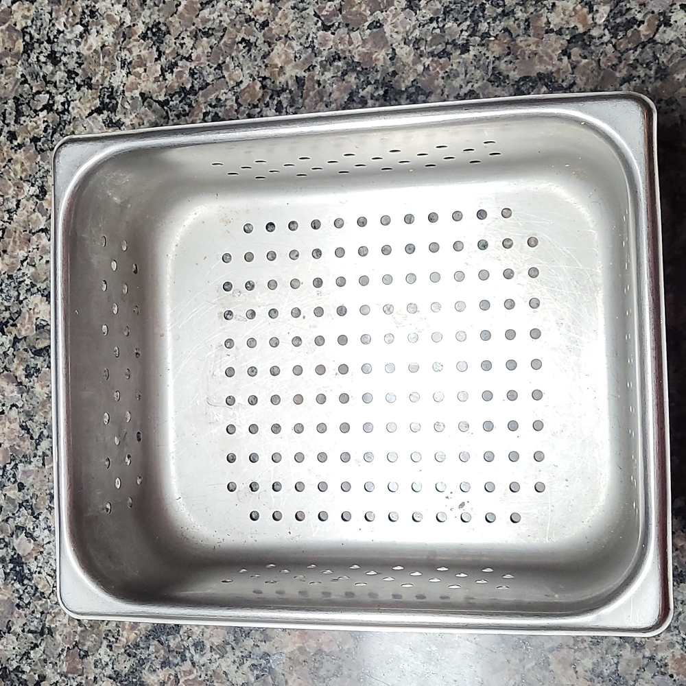 stainless steel NSF perforated warming container size 12" x 10" x 3" anti-jam